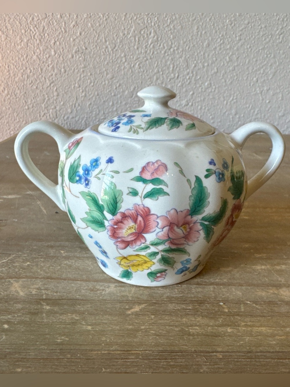 Vintage 1990s Laura Ashley Hazelbury Sugar Bowl Made In Staffordshire England